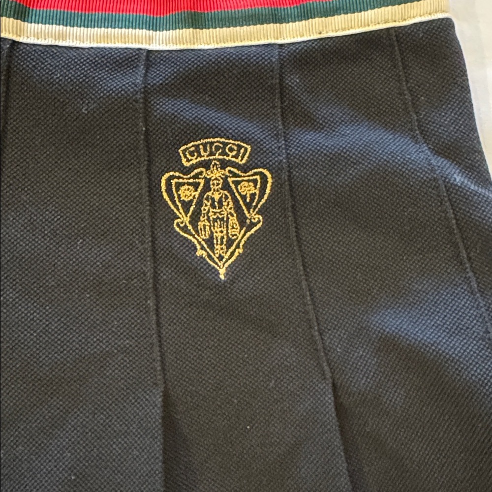 Gucci Pleated Mini Skirt with Striped Trim - Picture 3 of 9
